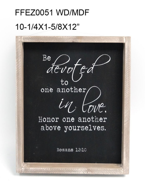 Set of 2 Black and White Devotional Rectangular Wall Plaques 12" - 34255357