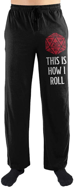 Dungeons and Dragon Men's This Is How I Roll D20 Lounge Sleep Pajama Pants - 693186768583