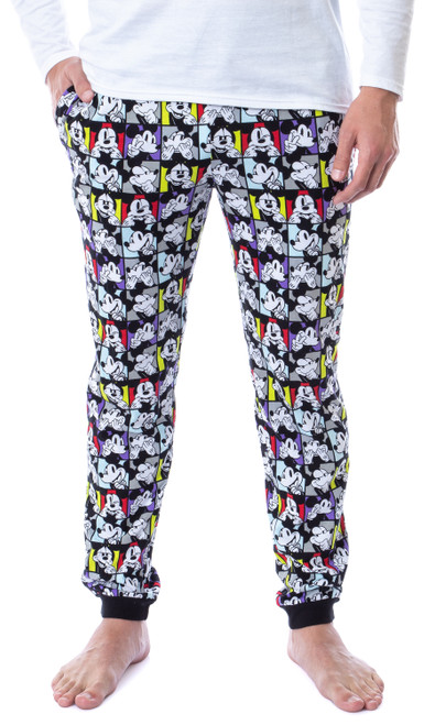 Disney Men's Mickey Mouse Expressions Grid Sleep Lounge Jogger Pajama Pants - 840161473943