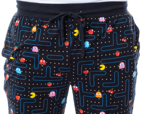 Pacman Mens Classic Arcade Game Allover Pattern Jogger Pajama