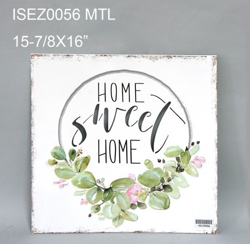 Set of 2 Black and Green "HOME SWEET HOME" Contemporary Wall Signs 16" - 34256078