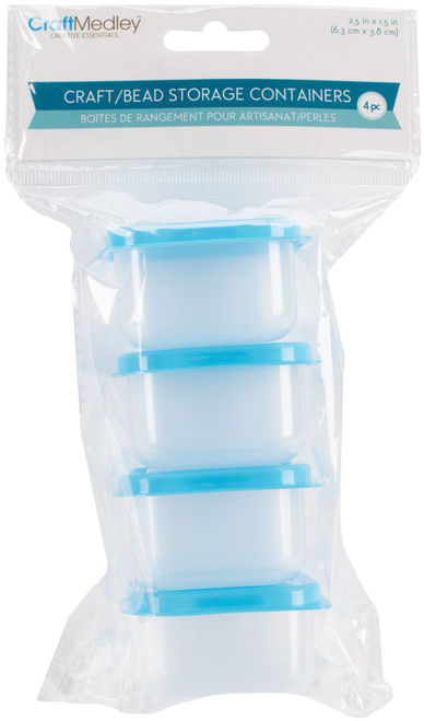 Bead Storage Containers W/Lids 2.5"X1.5" 4/Pkg-