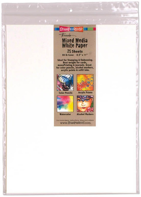 Stampendous Mixed Media Paper 8.5"X11" 25/Pkg-White