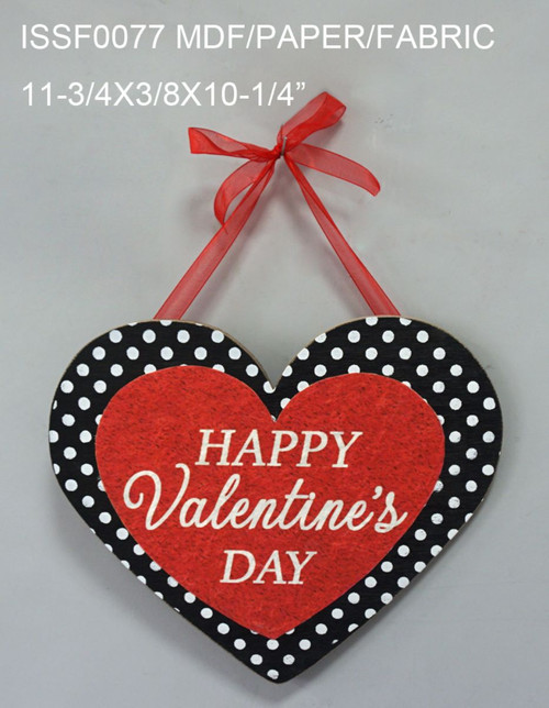 Set of 2 Red and Black "HAPPY Valentine's DAY" Wall Signs 11.75" - 34256103