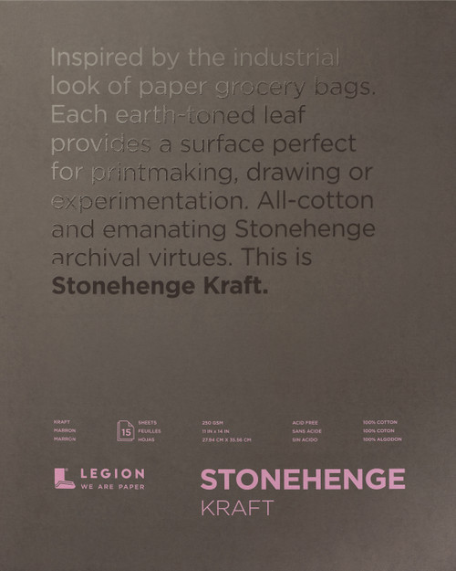 Stonehenge Paper Pad 11"X14" 15 Sheets/Pkg-Kraft 90lb