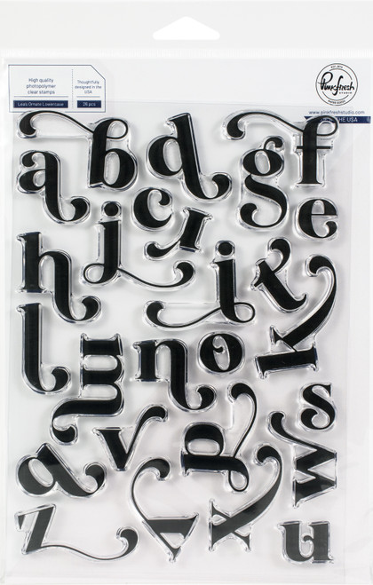 Pinkfresh Studio Clear Stamp Set 6"X8"-Lea's Ornate Alpha Lowercase