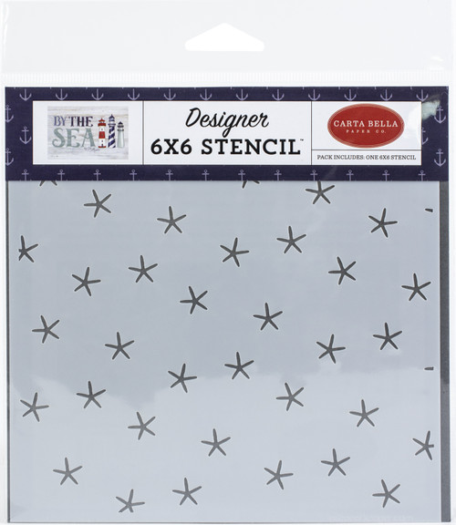 Carta Bella Stencil 6"X6"-Simple Starfish, By The Sea