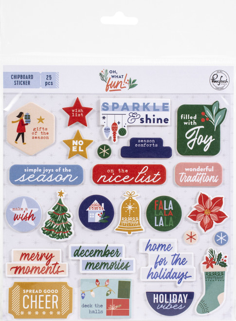 PinkFresh Chipboard Flair-Oh What Fun