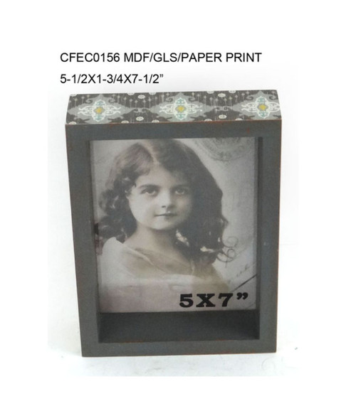 Set of 2 Black Traditional Rectangular Photo Frames for Wall and Shelf 7.5" - 34255057