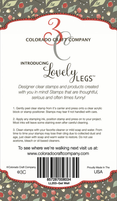 Colorado Craft Company Clear Stamps 4"X6"-Get Well-Lovely Legs