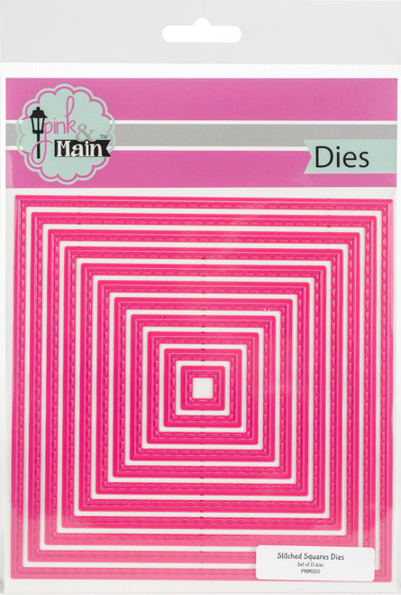 Pink & Main Dies-Stitched Squares 4" To 5.5"