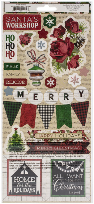 Joyful Christmas Cardstock Stickers 6"X12"-