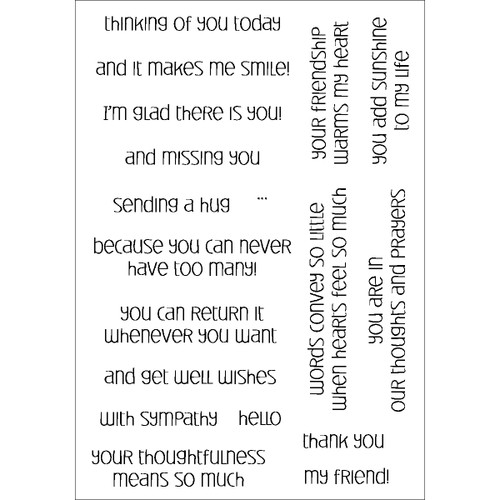 Inky Antics Clear Stamp Set 4"X6"-Simple Sentiments