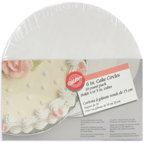 Cake Boards-6" Round White 10/Pkg