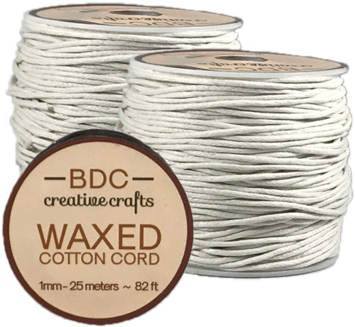 BDC Creative Crafts Waxed Cotton Cord 1mmX25m-White