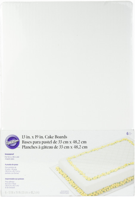Cake Boards-13"X19" Rectangle White 6/Pkg