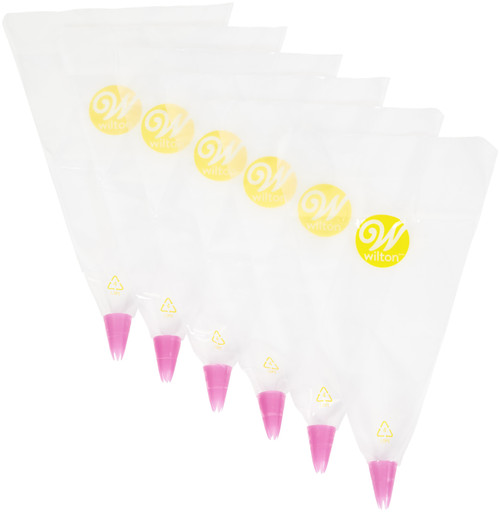 All-In-One Disposable Decorating Bags W/Tips 6pcs-12"