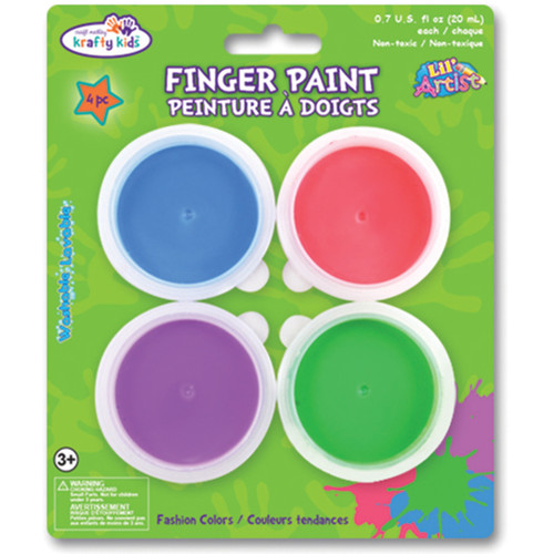 Finger Paint Tubs .7oz 4/Pkg-Fashion