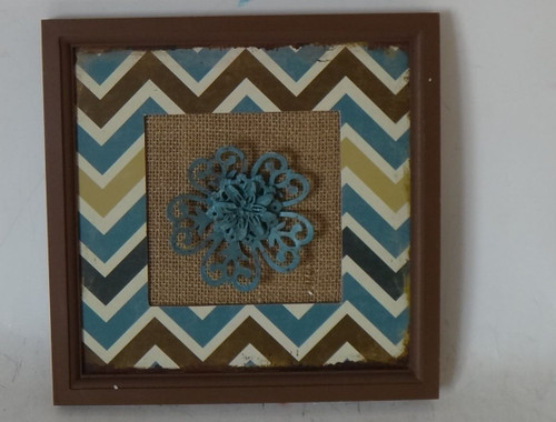 Set of 2 Blue and Brown Flower Contemporary Wall Plaques 9.5" - 34254944