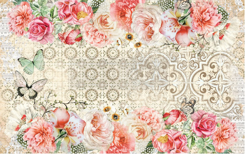 Prima Re-Design Decoupage Decor Tissue Paper 19"X30"-Living Coral