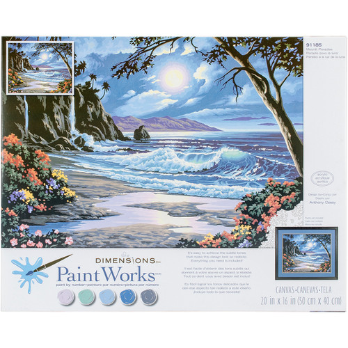 Paint Works Paint By Number Kit 20"X16"-Moonlit Paradise