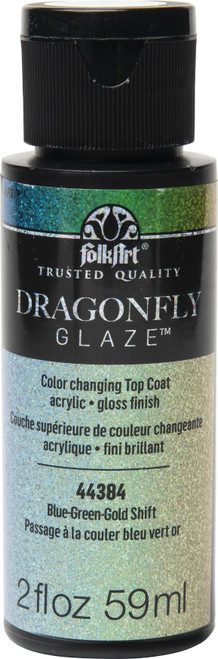 FolkArt DragonFly Glaze Topcoat 2oz-Blue, Green, Gold Shift