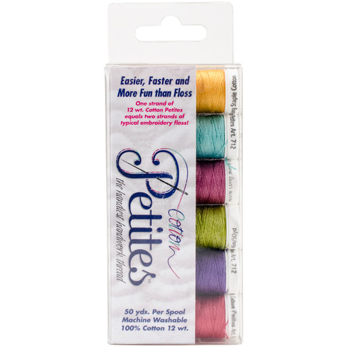 Sulky Sampler 12wt Cotton Petites 6/Pkg-Bright Colors Assortment