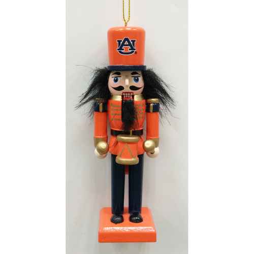 6" Orange and Blue Auburn Tigers Logo Nutcracker Christmas Ornament