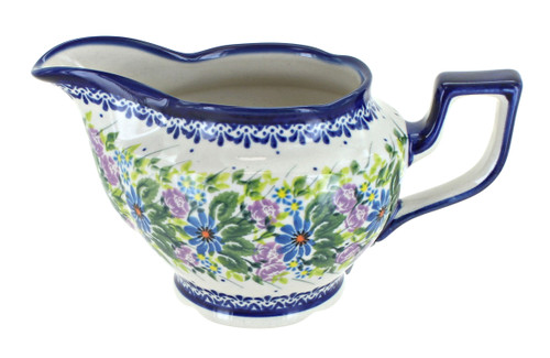 Blue Rose Polish Pottery Lavender Meadow Gravy Boat
