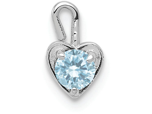 FJC Finejewelers 14k White Gold March Synthetic Birth Month Stone Heart Charm M345WB