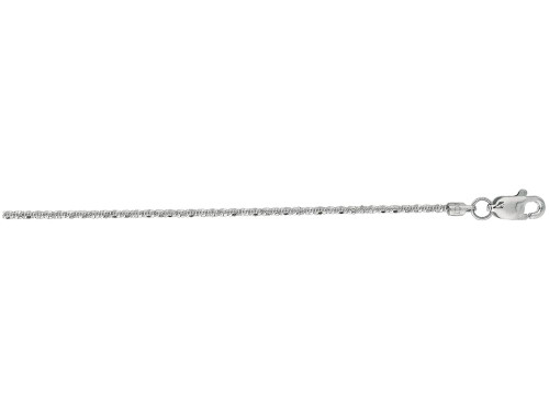 Finejewelers 14 Kt White Gold 18 Inch 1.1mm Bright Cut Sparkle Chain with Lobster Clasp 475332B