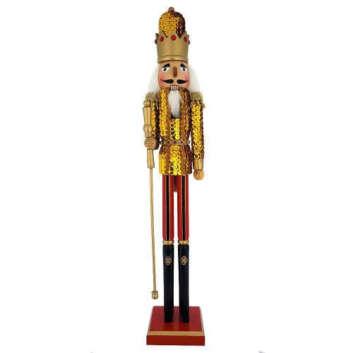 King Sequin Nutcracker Gold Jacket and Gold Crown 20 inch