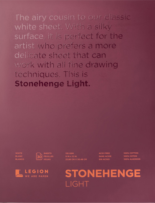 Stonehenge Paper Pad 9"X12" 30 Sheets/Pkg-White