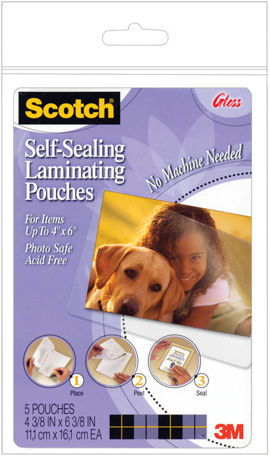 Scotch Self-Sealing Laminating Pouches 5/Pkg-4"X6"