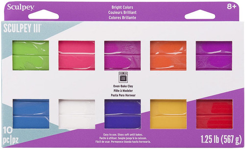 Sculpey III Oven-Bake Clay 2oz 10/Pkg-Bright Ideas