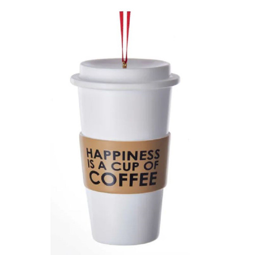 Happiness is a Cup of Coffee Christmas Tree Ornament A1811