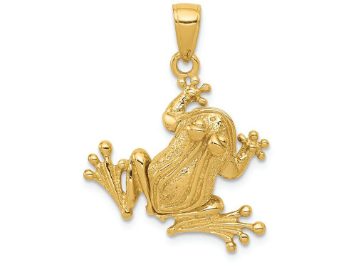 FJC Finejewelers 14k Yellow Gold Solid Polished 3d Moveable Frog Charm D1409A