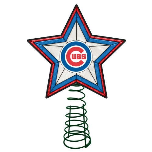 10" Lighted Red and White Star MLB Chicago Cubs Christmas Tree Topper - 33818773