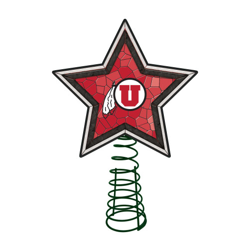 10" Lighted Red and White Star NCAA Utah Utes Christmas Tree Topper
