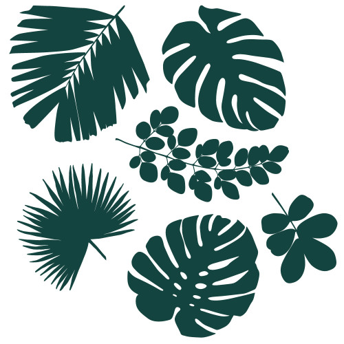Graphic Palm Leaf Peel and Stick Wall Decals