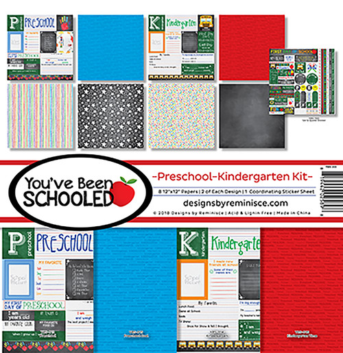 Reminisce Collection Kit 12"X12"-You've Been Schooled, Preschool/Kinder