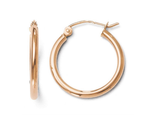 FJC Finejewelers 14k Rose Gold 2mm Polished Hoop Earrings LESLE885P