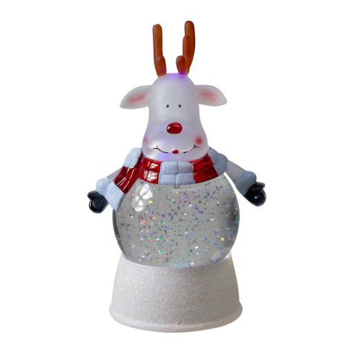 LED Lighted Reindeer Christmas Water Globe - 8"
