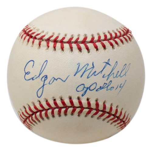 Edgar Mitchell NASA Astronaut Signed American League Baseball Apollo 14 JSA Holo