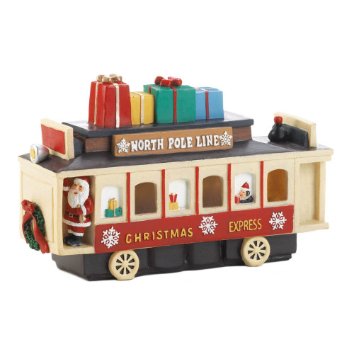 9.5" Red and Brown Light Up Vintage Christmas Train