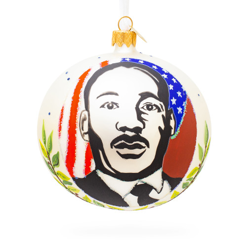 Martin Luther King Jr. MLK Glass Ball Christmas Ornament 4 Inches