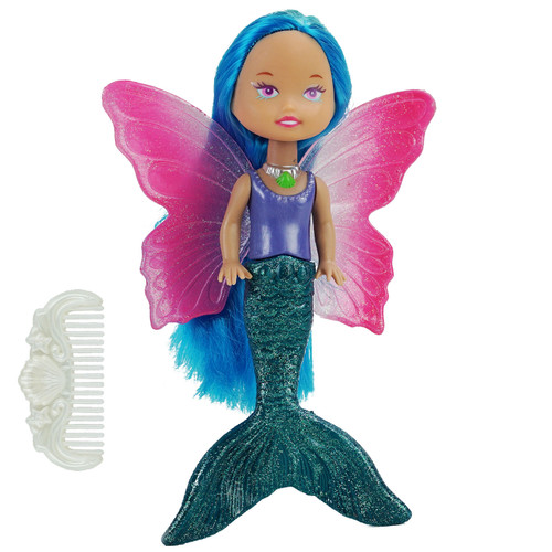 6" Pink and Blue Fairy Tails Color Changing Pearl the Mermaid with Wings Swimming Pool Toy