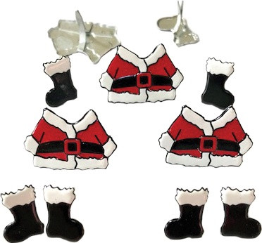 Eyelet Outlet Shape Brads 12/Pkg-Santa Suit