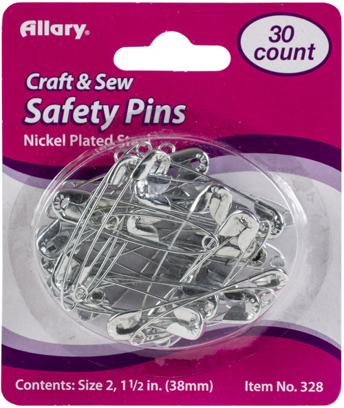Allary Safety Pins 30/Pkg-Size 2