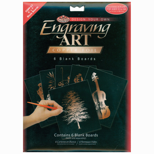 Foil Engraving Art Blank Boards 5"X7" 6/Pkg-Copper